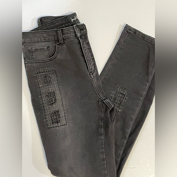 Joseph Ribkoff black sequins denim pant - Picture 7 of 8